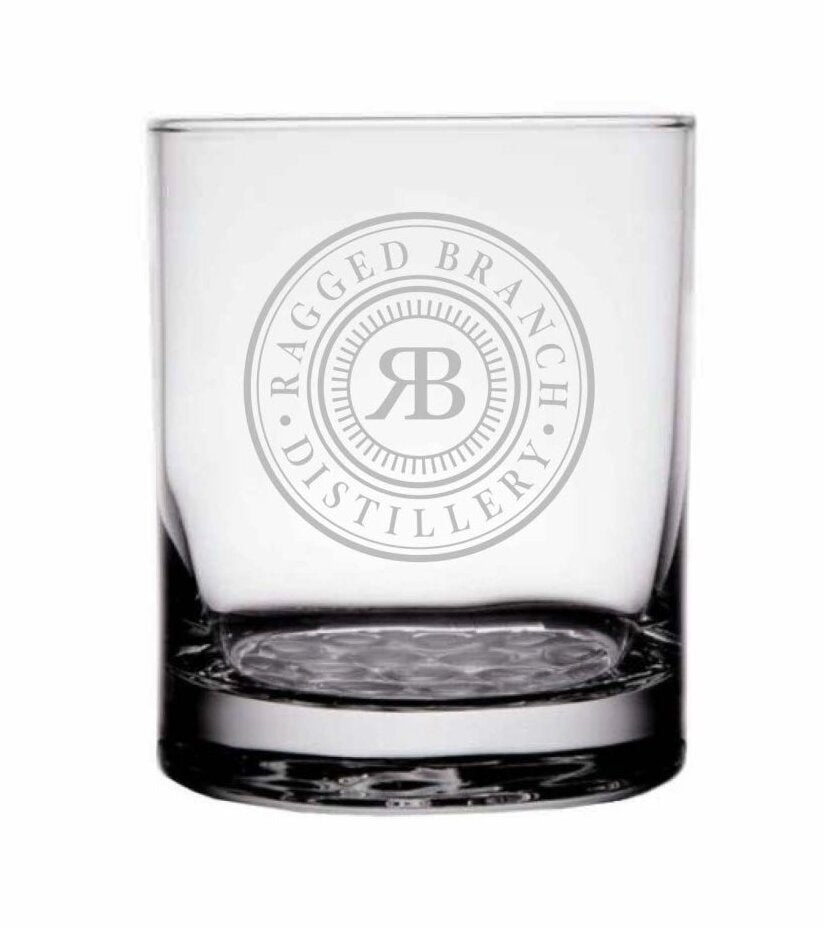 Etched Nob Hill Rocks Glass
